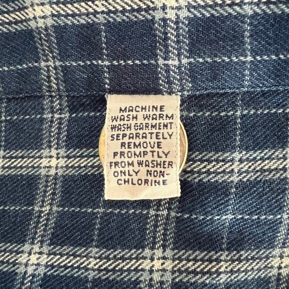 Vintage Ralph Lauren Blaire Flannel Shirt Blue Plaid Size Extra Large Utility - Picture 6 of 7